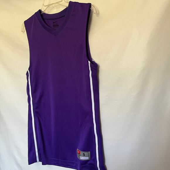 Nike Team Mens Practice Jersey Size Small No Team No Name Purple White Stripes - Picture 2 of 11